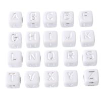 Alphabet Acrylic Beads Square DIY & enamel Approx 4mm Sold By Bag