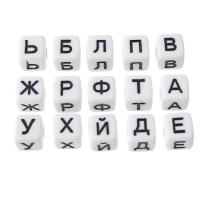 Alphabet Acrylic Beads Square DIY & enamel Approx 4mm Sold By Bag