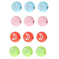 Acrylic Jewelry Beads Flat Round DIY & enamel Approx 1mm Sold By Bag