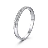 Cink ötvözet Bangle Jewelry, galvanizált, a nő & strasszos, több színt a választás, nikkel, ólom és kadmium mentes, 67mm, Által értékesített PC