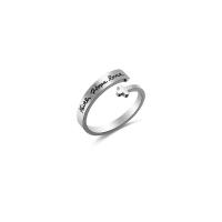 Bague acier titane, Placage de couleur argentée, pour femme & émail, argent, Taille:9, Vendu par PC