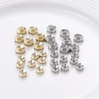 Messing Spacer Kralen, Rond plat, 14K vergulde, DIY & verschillende grootte voor keus & micro pave zirconia, meer kleuren voor de keuze, nikkel, lood en cadmium vrij, Verkocht door PC