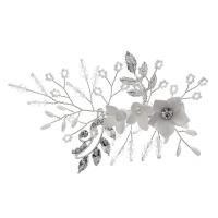 Bridal capelli decorativo Comb, lega in zinco, with filo di ottone & porcellana & cristallo & perla in plastica, placcato, per la sposa & stili diversi per la scelta & per la donna, assenza di nichel,piombo&cadmio, Venduto da PC