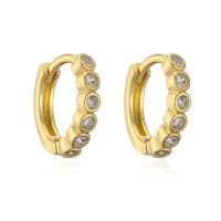 Cubic Zirconia Micro Pave Brass Earring real gold plated micro pave cubic zirconia & for woman Sold By Pair