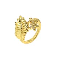 Cubic Zirconia Micro Pave Brass Ring real gold plated Adjustable & micro pave cubic zirconia & for woman gold Sold By PC