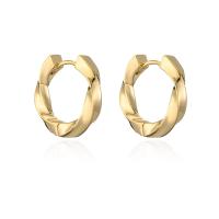 Boucle d'oreille Creole cerceau laiton, Plaqué d'or, styles différents pour le choix & pour femme, Or, 20x22mm, Vendu par paire