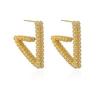 Brass Stud Earring real gold plated & for woman gold Sold By Pair