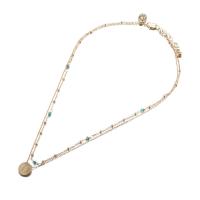 Collier en cristal, laiton, avec cristal, avec 7cm chaînes de rallonge, Placage de couleur d'or, bijoux de mode & pour femme, plus de couleurs à choisir, Longueur 45 cm, Vendu par PC