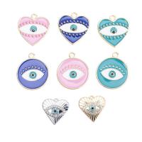 Evil Eye Hängen, Zink Alloy, guldfärg pläterade, DIY & olika stilar för val & micro bana cubic zirconia & emalj, fler färger för val, nickel, bly och kadmium gratis, 10PC/Bag, Säljs av Bag