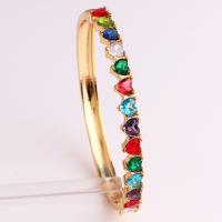 Bracelet cubique en laiton zircon pavent, Plaqué or 18K, pavé de micro zircon & pour femme, plus de couleurs à choisir, 58x6mm, Vendu par PC