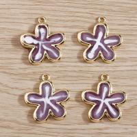 Zinc Alloy Enamel Pendants Oriental Cherry DIY purple nickel lead & cadmium free Sold By Lot