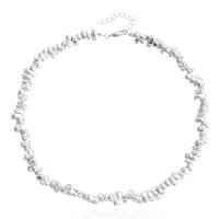 Zink Alloy Smycken Collier, silver pläterad, mode smycken & för kvinna, silver, Längd 41 cm, Säljs av PC