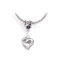 European stile Zinc Alloy pendenti, lega in zinco, Cuore, placcato color argento, unisex, assenza di nichel,piombo&cadmio, 12x28mm, Appross. 100PC/borsa, Venduto da borsa