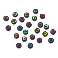 Acrylic Jewelry Beads Flat Round DIY & enamel Approx 1mm Sold By Bag