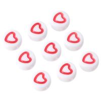 Acrylic Jewelry Beads Flat Round DIY & enamel white Approx 1mm Sold By Bag