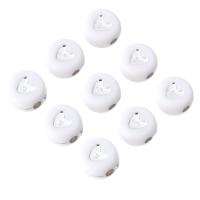 Acrylic Jewelry Beads Flat Round DIY & enamel white Approx 1mm Sold By Bag