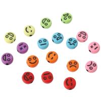 Acrylic Jewelry Beads Flat Round DIY & enamel Approx 1mm Sold By Bag