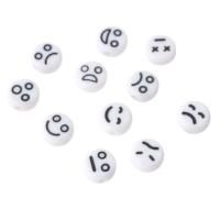 Acrylic Jewelry Beads Flat Round DIY & enamel Approx 1mm Sold By Bag