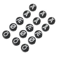 Alphabet Acrylic Beads Flat Round DIY & enamel Approx 1mm Sold By Bag