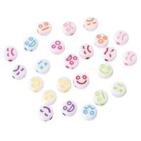 Acrylic Jewelry Beads Flat Round DIY & enamel Approx 1mm Sold By Bag