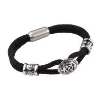 Edelstahl Schmuck Armband, Milan Cord, mit 316 Edelstahl, poliert, Modeschmuck & unterschiedliche Länge der Wahl & für den Menschen, schwarz, 8mm, verkauft von PC