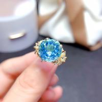 Rhinestone палец кольцо, Латунь, Геометрический узор, плакирован золотом, регулируемый & Женский & со стразами, не содержит никель, свинец, размер:6-8, продается PC