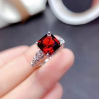 Rhinestone палец кольцо, Латунь, Геометрический узор, покрытый платиной, регулируемый & Женский & со стразами, Много цветов для выбора, не содержит никель, свинец, размер:6-8, продается PC