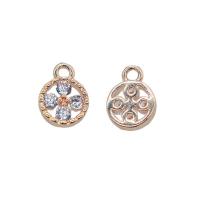 Μενταγιόν Cubic Zirconia (CZ) Brass, Ορείχαλκος, KC χρώμα επίχρυσο, μικρο ανοίξει κυβικά ζιρκονία, 6.50mm, 10PCs/Παρτίδα, Sold Με Παρτίδα