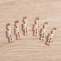 Zinc Alloy Enamel Pendants Skeleton DIY white nickel lead & cadmium free Sold By Lot