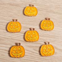 Zinc Alloy émail Pendants, alliage de zinc, Citrouille, Halloween Design & DIY, protéger l'environnement, sans nickel, plomb et cadmium, 20x20mm, 10sacsvalises/lot, Vendu par lot