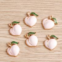 Zinc Alloy Fruit Shape Pendants Peach DIY & enamel nickel lead & cadmium free Sold By Lot