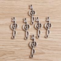 Cink ötvözet csatlakozó, Music Note, antik ezüst színű bevonattal, DIY & üreges, nikkel, ólom és kadmium mentes, 29x10mm, 10táskák/Lot, Által értékesített Lot