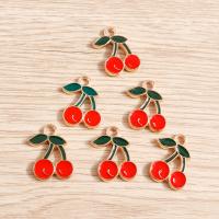 Zinc Alloy Enamel Pendants Cherry DIY nickel lead & cadmium free Sold By Lot