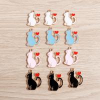 Zinc Alloy Enamel Pendants Cat DIY nickel lead & cadmium free Sold By Lot