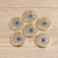 Evil Eye Hangers, Zinc Alloy, DIY & met strass, gouden, nikkel, lood en cadmium vrij, 22x22mm, 10Tassen/Lot, Verkocht door Lot