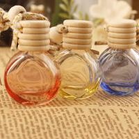 Glas Wish Bottle, med træ kasket, Perfume Bottle, Mini, flere farver til valg, 52mm, Solgt af PC