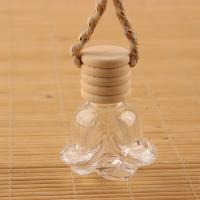 Verre Bouteille d'envies, avec bouchon de bois, Bouteille de parfum, Mini, 39x27mm,49mm, Longueur Environ 20 cm, Vendu par PC