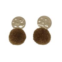 Flaumige Pom Pom Ohrringe, Zinklegierung, mit Plüsch, goldfarben plattiert, Modeschmuck & für Frau, keine, 45x32mm, verkauft von Paar