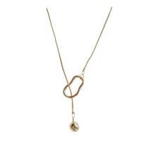 Collier de bijoux en alliage de zinc, Placage, bijoux de mode & pour femme, doré, 7mm, Longueur 65 cm, Vendu par PC