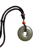 Edelstein Schmuck Halskette, Hetian Jade, mit Polyester, Modeschmuck & unisex, keine, 24mm, Länge 65 cm, verkauft von PC