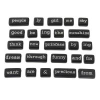 Alphabet Acrylic Beads Rectangle DIY & enamel Approx 3mm Sold By Bag