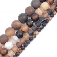 Φυσικό χάντρες Agate Lace, δαντέλα αχάτη, Γύρος, DIY & διαφορετικό μέγεθος για την επιλογή & παγωμένος, καφέ χρώμα, Sold Per Περίπου 37-39 cm Strand