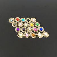 alliage de zinc supports boutons, avec cristal, ellipse, Placage de couleur d'or, DIY & avec strass, plus de couleurs à choisir, protéger l'environnement, sans nickel, plomb et cadmium, 27x23.50mm, Vendu par PC