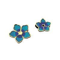 Haaraccessoires DIY bevindingen, Zinc Alloy, Bloem, gold plated, verschillende grootte voor keus & glazuur, blauw, nikkel, lood en cadmium vrij, Verkocht door PC