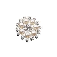 Haaraccessoires DIY bevindingen, Zinc Alloy, met Plastic Pearl, Bloem, plated, met strass, meer kleuren voor de keuze, nikkel, lood en cadmium vrij, 28x28mm, Verkocht door PC