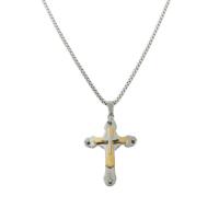 Collier d'acier titane, croix, poli, bijoux de mode & styles différents pour le choix & pour homme, 58x37mm, Longueur Environ 23.62 pouce, Vendu par PC