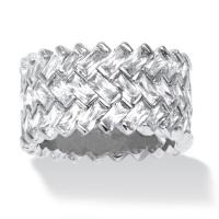 Kubieke Circonia Micro Pave Brass Ring, Messing, Geometrisch Patroon, geplatineerd, verschillende grootte voor keus & micro pave zirconia & voor vrouw, nikkel, lood en cadmium vrij, 12mm, Maat:6-10, Verkocht door PC