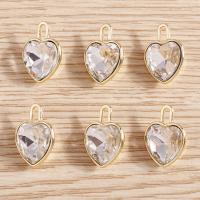 Cubic Zirconia Pendant Zinc Alloy Heart DIY & micro pave cubic zirconia golden nickel lead & cadmium free Sold By Lot