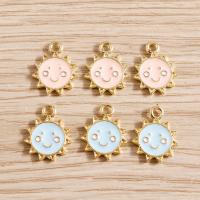 Zinc Alloy Enamel Pendants Sun DIY nickel lead & cadmium free Sold By Lot