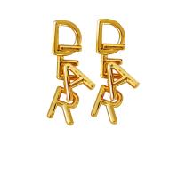 Brass Stud Earring gold color plated fashion jewelry & for woman nickel lead & cadmium free Sold By Pair